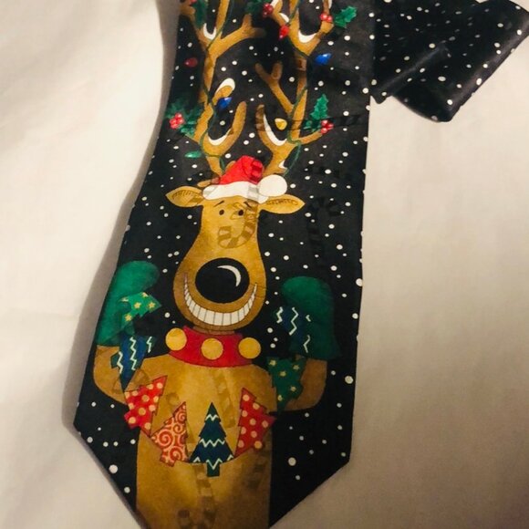 Tie Christmas Reindeer new Yule Tie Greetings by MMG Hallmark Licensing, Inc - Picture 1 of 1